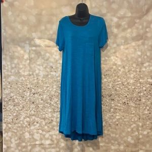 Lula roe blue high low short sleeve  dress